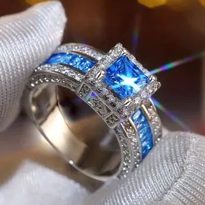 925 Sterling Silver Cubic Zirconia Engagement Ring for Women – Elegant CZ Stackable Fashion Jewelry, Trendy All-Match Ring, Exquisite Birthday Anniversary Gift for Her