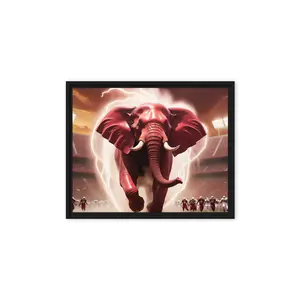 Alabama Football-Inspired AI Art Framed Canvas. Pine Tree Frame, Hanging Hardware Attached, Sourced from US.