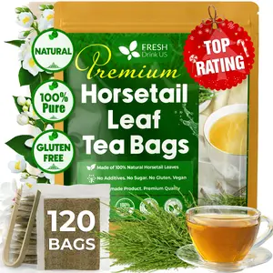 FreshDrinkUS Premium Horsetail Tea Bags - 100% Natural & Pure Herbal Tea - Eco-Friendly Packaging - Hand-Selected Premium Leaves - No Sugar, No Caffeine, No Gluten, Vegan - Biodegradable Tea Bag - 120 Count - Beverage