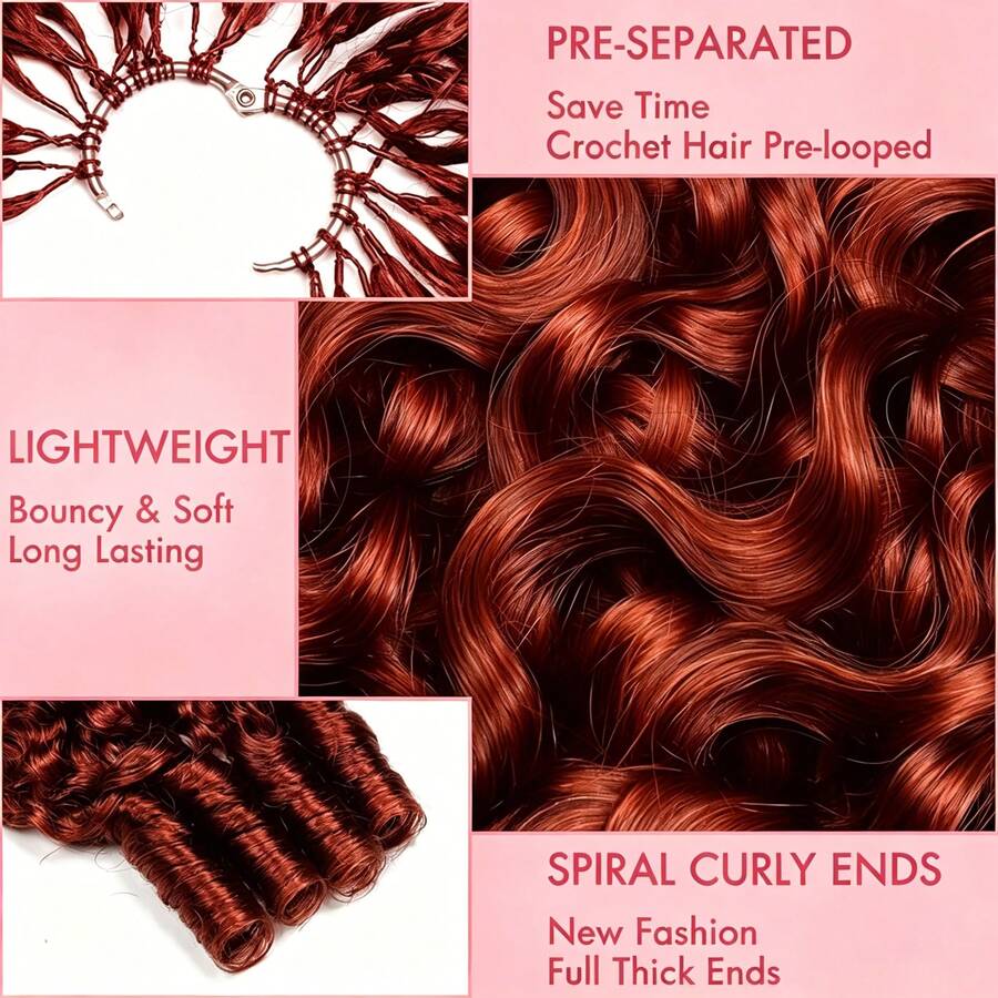 Women's Virgin Human Hair Crochet Piece - 18/20in, 50g Pre-Looped Feather Bond Open End, Burmese Curly Waves, Invisible Seamless Knotless Soft BM Hair, Natural & Bouncy, Virgin Hair Women's Virgin Human Hair Crochet Piece - 18/20in, 50g Pre-Looped Feather Bond Open End, Burmese Curly Waves, Invisible Seamless Knotless Soft BM Hair, Natural & Bouncy, Virgin Hair