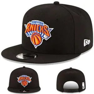 New York Knicks Black Team Color Basic NBA New Era 9FIFTY Snapback Hat Unisex Streetwear Hats Collector Style Headwear for Baseball and Urban Fashion Lovers