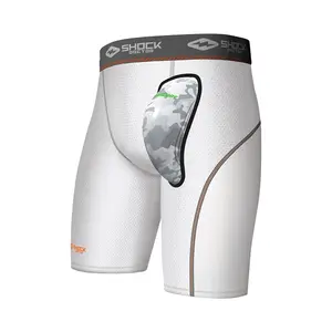 Shock Doctor Compression Short with AirCore™ Cup - Tight Sports Breathable Athletic Bottoms for Summer - 30% Lighter Than Traditional Cups
