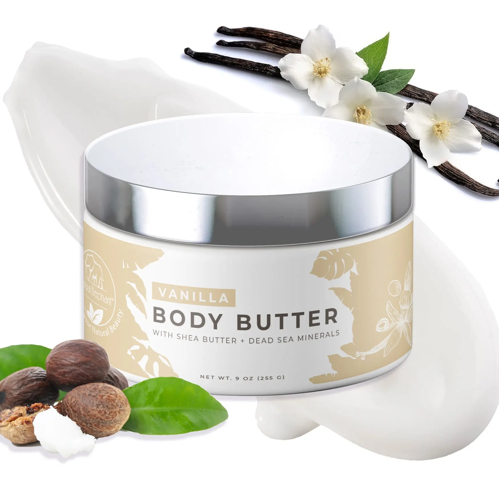 Natural Elephant Dead Sea Body Butter with Shea Butter & Dead Sea Minerals - Hydrating Nourishing Body Butter for Daily Comfort