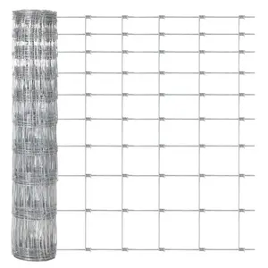 Heavy-Duty Galvanized Wire Livestock Fence - Durable Metal Mesh for Cattle, Goat & Deer Protection - Corrosion-Resistant Farm & Yard Barrier - Fencing Roll, Size: 6ft x 100ft