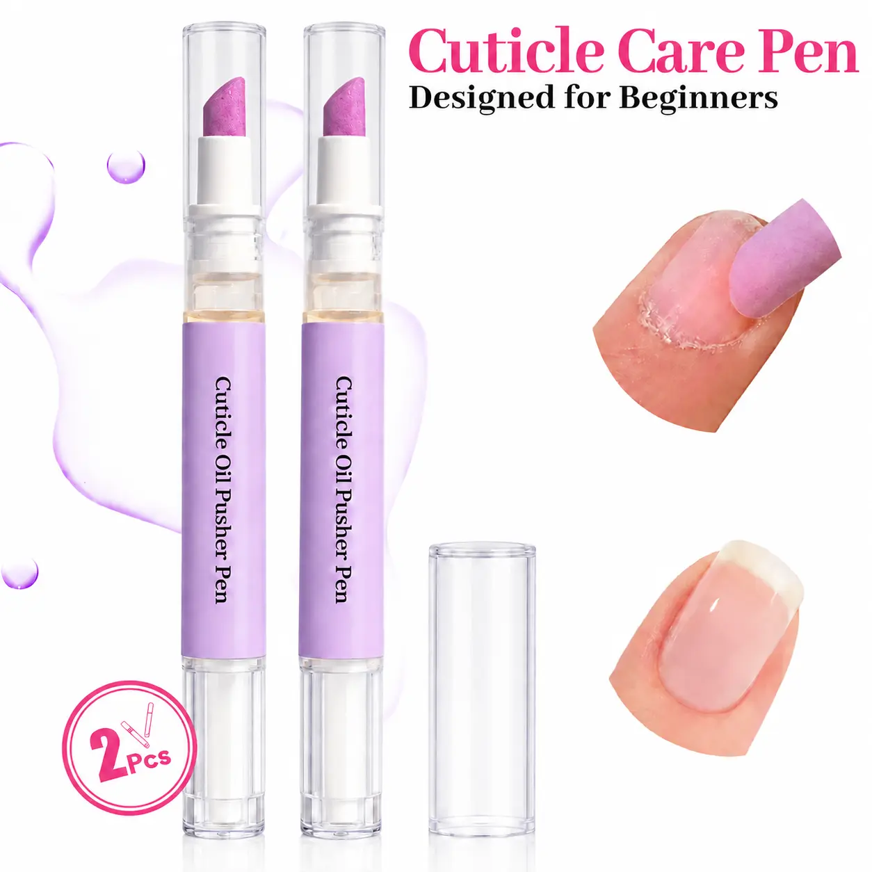 Cuticle Oil Pen, Nourishing Nail Care for Dry Cuticles, Brush-On Jojoba Oil Moisturizer for Soft-Looking Cuticles & Everyday Manicure Care