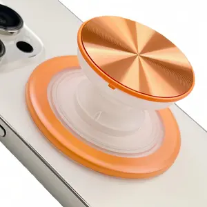 for Magsafe Phone Grip,  Phone Grip Holder,  Collapsible Expandible Mobile Phone Grips Stand Holder for  17 16 15 14 13 12 Series, CD  Transparent Orange