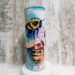Watercolor Bumblebee 20 oz. Tumbler with lid & straw Drinkware