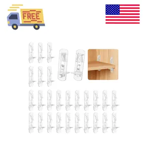 28 Pcs Clear Plastic Cabinet Shelf Pegs, 6 mm Self-Locking Shelf Support Pegs Shelf Brackets