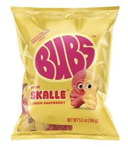 BUBS USA Sour Skalle Lemon Raspberry BonBon Sweet Sour Candy 5.5 oz Pack for Snacking and Candy Lovers
