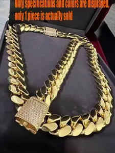 Luxury Cuban Chain 18mm Button Head, Moissanite Ice Drill, Sterling Silver 14k, Vintage Tisha Diamond, Unisex Necklace, Gift Ideas