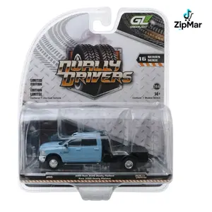 Greenlight 1:64 2018 RAM 3500 Dually Flatbed Truck Robin's Egg Blue | Dually Drivers Series 16 | Die-Cast Metal Model Car Collectible #46160C