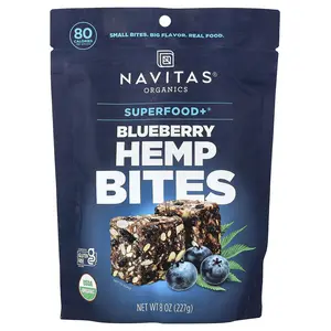 Navitas Organics Superfood+®, Hemp Bites, Blueberry, 8 oz (227 g)