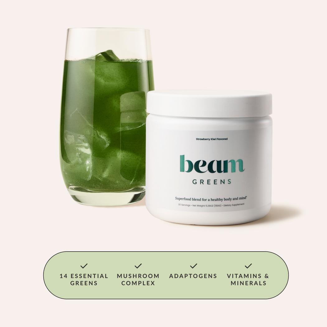 Beam Greens Superfood Powder, 30 Servings, Strawberry Kiwi Flavor, Best Tasting Greens Powder (NY Post) – Energy & Wellness Support Beam Greens Superfood Powder, 30 Servings, Strawberry Kiwi Flavor, Best Tasting Greens Powder (NY Post) – Energy & Wellness Support