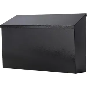 Wall-Mount Mailbox, Mail Box with Large Capacity, Rust-Proof Metal  Box for Outside, Black