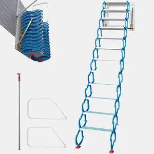 Alloy Attic Access Ladder - Wall-Mounted Folding Stairs for Enhanced Accessibility and Safety, Easy-to-Use Design