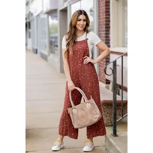 Spotted Tie Strap Jumpsuit