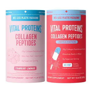 Vital Proteins Collagen Peptides Powder, Summer Flavor Bundle (Strawberry Lemonade & Ice Pop), 10.5 oz Each