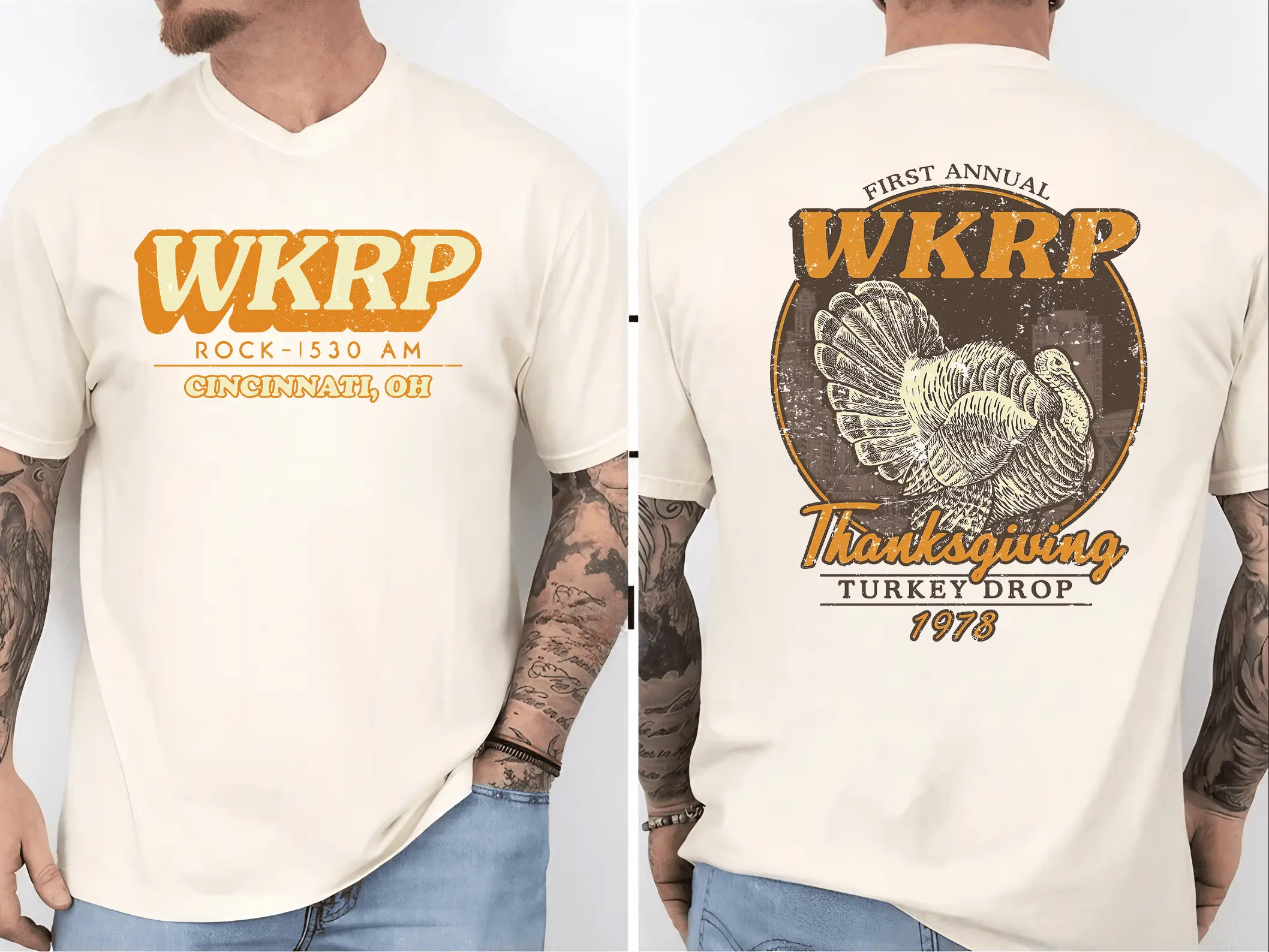 First Annual Thanksgiving Day Turkey Sweatshirt, WKRP In Cincinnati Movie Sweater, Happy Thanksgiving Shirt, Gift for Generation XYZ