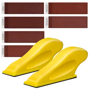 Finger Sander for Crafts 2 Pack with 30 Sheets 3.5 x 1 Inch Sandpaper 80 120 180 240 400 600 Grit Sanding for Crafts DIY Wood Finishing Tight Narrow Space Detail Polishing Micro Gator Sander