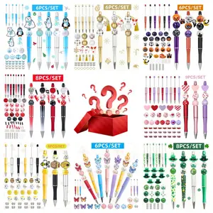 Back to School DIY Craft Bead Pen Kit - Surprise Blind Box，Beads &Pens, Creative Gift for Students, Office Workers, Craft Lovers, Party Birthday Supplies
