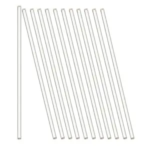 Pack of 12 Lab Glass Stirring Rod 10 inch (250mm) Length with Both Ends Round for Science Lab Kitchen Science Education