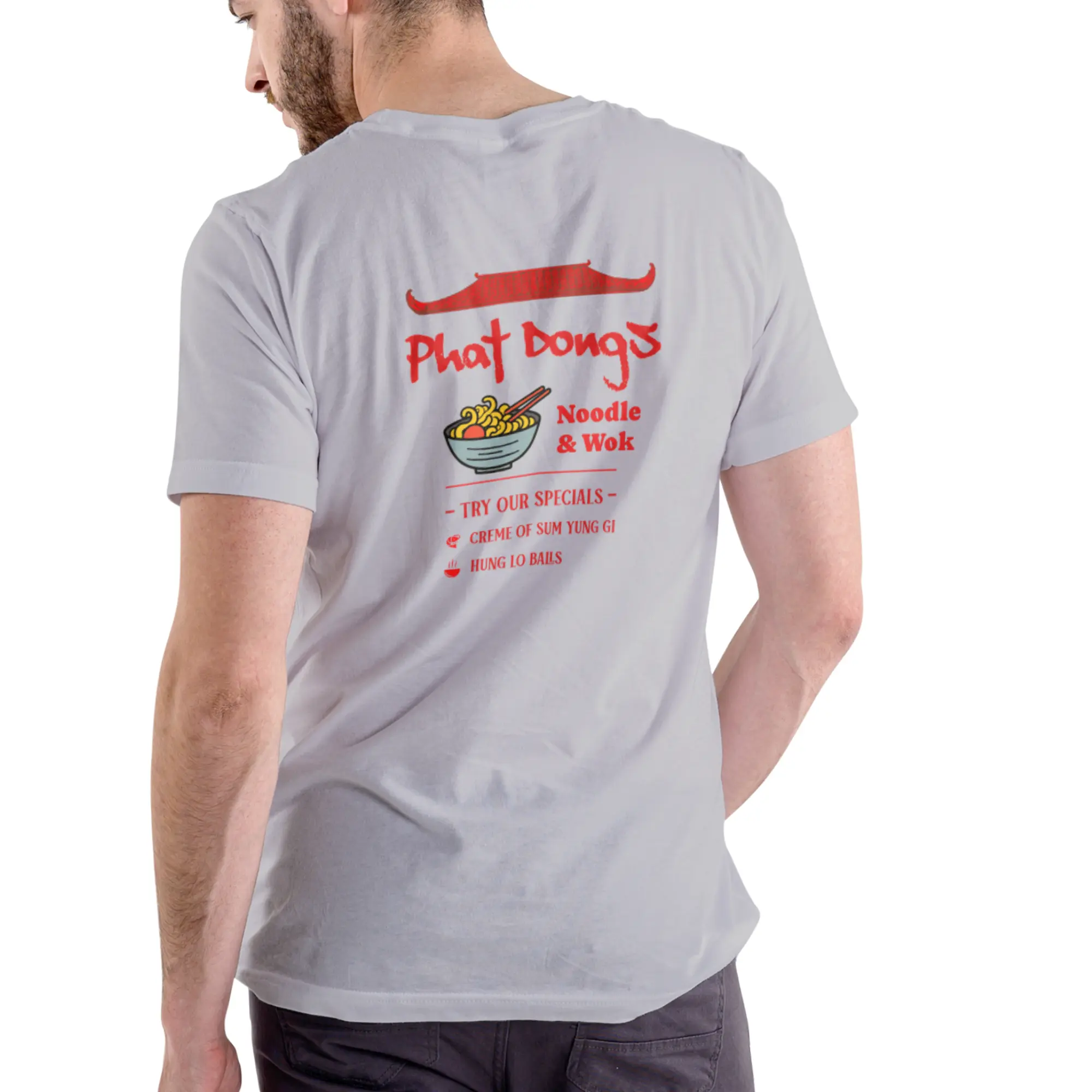 PHAT DONGS Print Relaxed-Fit Short-Sleeve Cotton Tee - Unisex Round Neck Breathable Soft Top, Casual Menswear Jacket Alternative