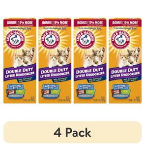 (4 Pack)  Double Duty Cat Litter Deodorizer and Pet Odor Eliminator, 33 Oz Box