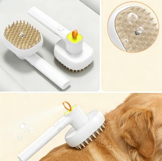 Pet Dogs and Cats  Pet Soft Bristle Massage Spray Comb Fur Care Silicone Pet Spray Comb Pet Grooming Cleaning Supplies Hassle-free Household Cleaning Pet Deshedding Brush  Remove Loose Undercoat Fur Flying Fur cat stuff for indoor dogaccessories pet stuff