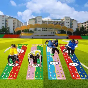 Dual-Player Coordination Training Mat, Hand-Foot Game Pad for Outdoor Games, Team Building Party Props, Fun Group Activity Tool