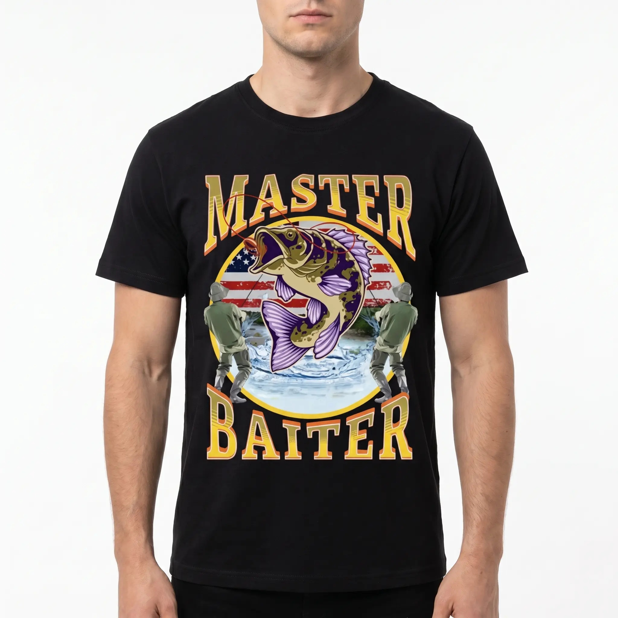 Funny Master Baiter Fishing Parody T-Shirt Summer Men Women Clothing Fashion T Shirts Cotton Short Sleeve Oversized T-shirt Tops, Menswear Tshirt