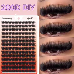 140 Volume Lash Clusters 200D Eyelashes | 10-18mm Mixed Lengths, DD Curl, 3D Russian Cat-Eye Style Extensions - Lightweight, Natural-Looking, Fluffy False Lashes, Soft & Comfortable, Beginner-Friendly & Reusable, Time-Saving DIY Essential