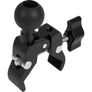Aluminium Alloy Handlebar Mount Clamp Base with 1" Ball For Rails 0.5" to 2" in Diameter, Versatile Claw Compatible With RAM mounts B Size Double Socket Arm,Bike,Motorcycle Phone Holder