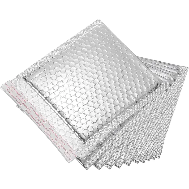 25-Pack Silver Poly Bubble Mailing Envelopes, 7x9 in Self-Seal Padded Postal Mailing Bags with Bubble Wrap, Small Business Office Stationery Packaging Supplies #00, Small Business Packaging