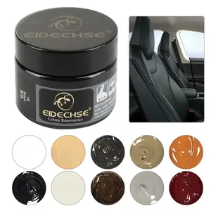 Leather Repair Filler Cream 50g Restore Car Seat Sofa Scratch Scuffs Holes Rips High-Quality Non-Toxic Household Leather Refurbishment with Oil Painting Brush