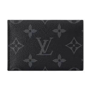 Louis Vuitton Slim Logo-Print Coated Canvas Card Holder for Men in Black