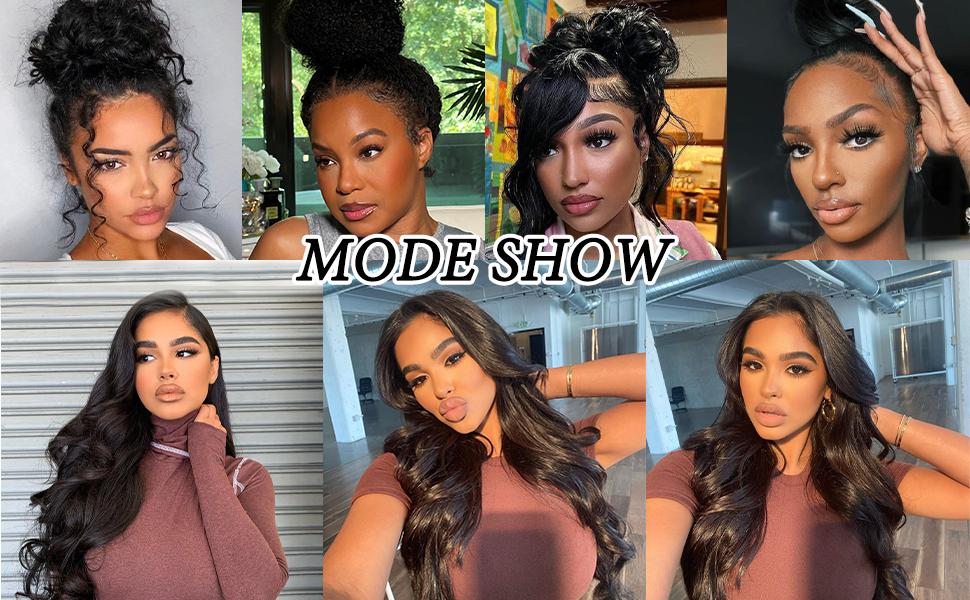 Mamushow 360 Lace Wigs Invisible Strap Drawstring Body Wave 250% Density Human Hair HD Transparent Lace Front Wavy wig Natural Color