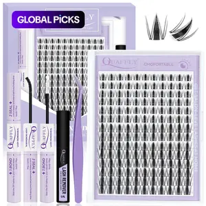 Fairy Lash Clusters Kit Eyelash Extensions Set, Manga Lash Clusters with Bond, Eyelash Fixer, Glue Remover and Tweezers, DIY Spider Individual Lash Clusters for Wispy Volume#TOP PICKS