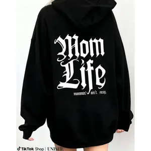 Fall & Winter Casual Hoodie for Women – Letter Print Mom Life Style