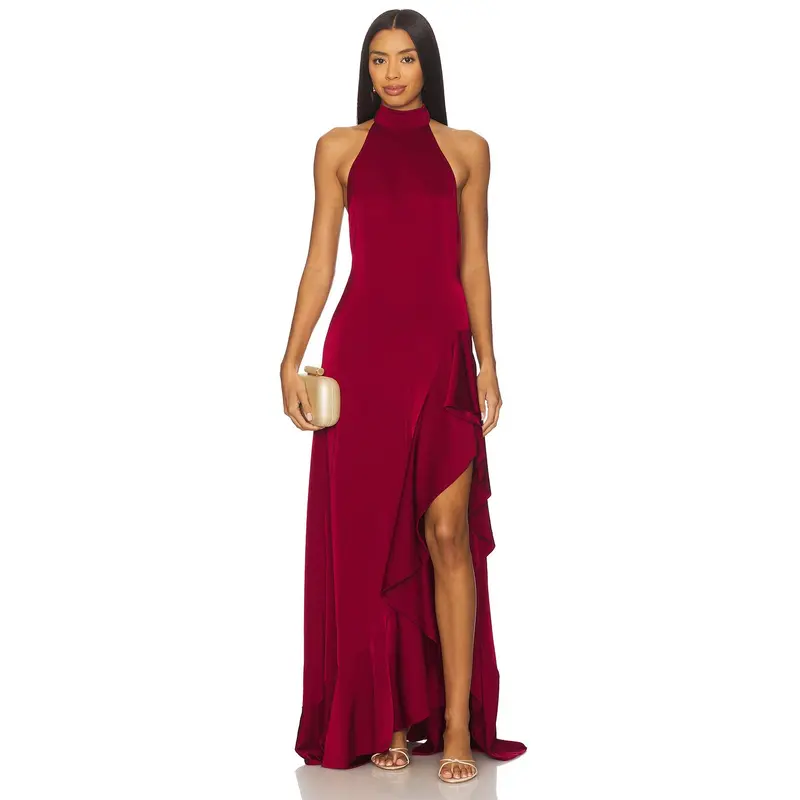 strapless open back dress Jill Contrast Stitch Linen Midi Dress main image 1