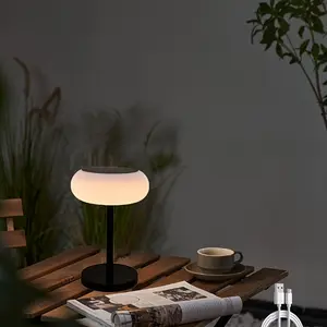 Solar Table Lamp, Touch Solar Rechargeable Battery Operated Lighting Cordless Waterproof Desk Lamp, 3 Color Dimmable Table Light for Bedroom/Kitchen/Gift for Home
