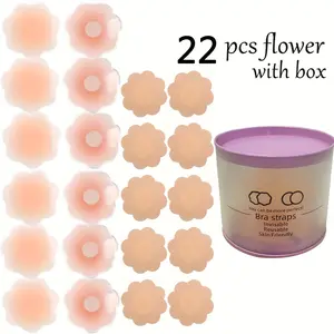 12pcs Reusable Silicone Sticky Nip Covers with 10pcs Disposable Nip Covers Invisible Adhesive for Women Underwear and Lingerie Bra Accessories