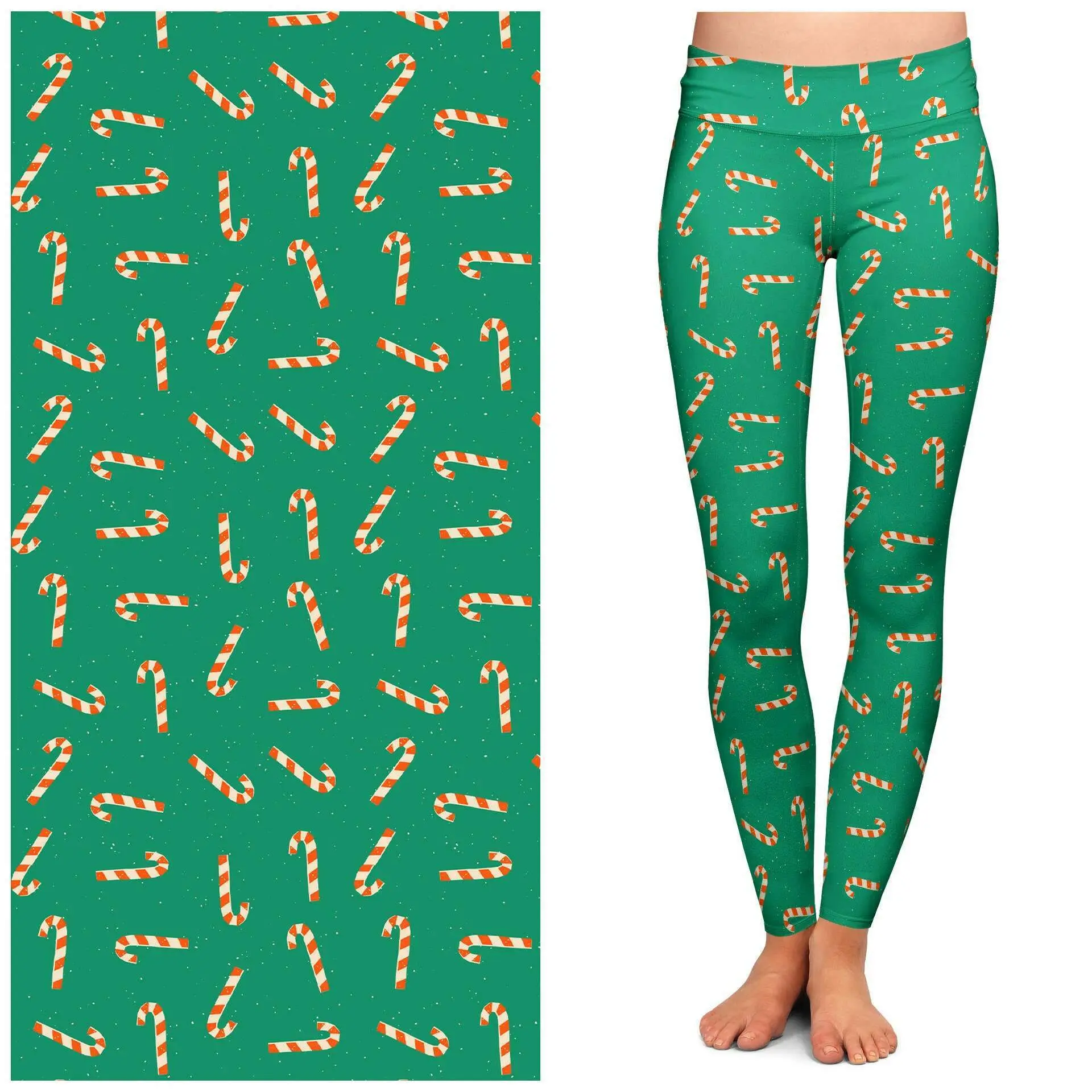 "Peppermint Twist" Buttery Soft Leggings by Lipstick & Chrome