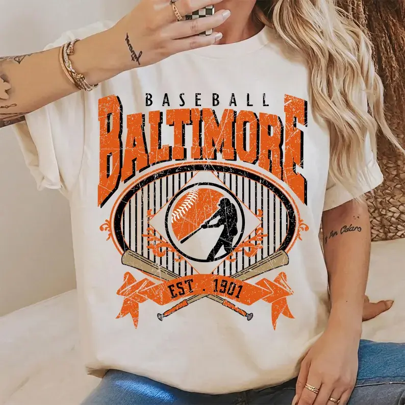[Sale Up To 50%] Vintage 90s Style Baltimore Baseball Shirt, Game Day Tshirt, Baltimore Team Baseball Tee, Sunday Baltimore Mascot T-Shirt, Orioles Fan Apparel