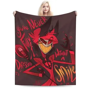 Hazbin Hotel Alastor Blanket Soft Plush Flannel Fleece Blanket Cover for Sofa Bed 60" x 50"