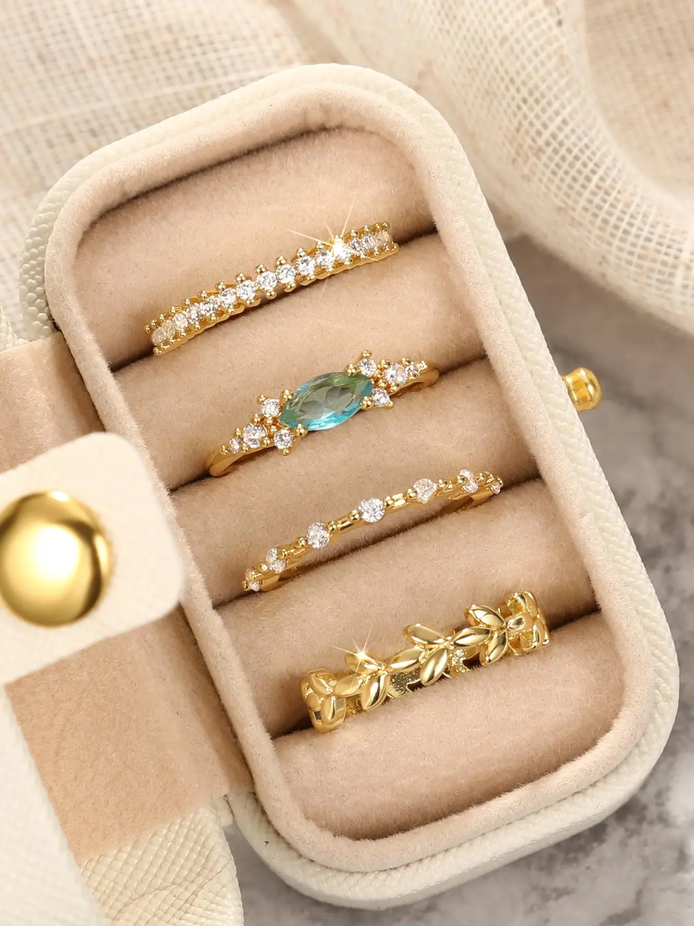 Women's Rhinestone Decorated Ring Set, Jewelry for Women As Engagement Anniversary Wedding Party Decor, Wedding Promise Rings, Stacking Rings, Beautiful Rings