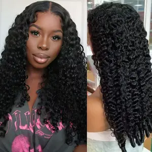 Burmese Curly Wig for Black Women 13x6 Lace Front Wigs Human Hair 200 Density HD Lace Frontal Human Hair Pre Plucked Water Wave Human Hair Wigs with Spiral End Natural Color 26inch