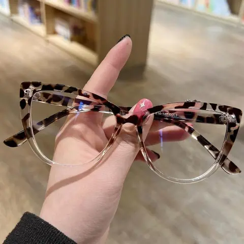 Trendy Cat Eye Frame Eyeglasses, Leopard Pattern Eyeglasses, Anti-blue Light Eyeglasses for Everyday Use, Fashion Accessories for Outdoor Activities, Eyewear