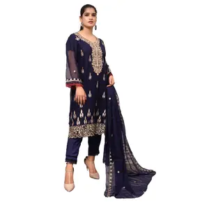 Pakistani Dresses for Women Party Wear - Indian Salwar Kameez Suit, Wedding-Ready Chiffon Embroidered 3-Piece Outfit