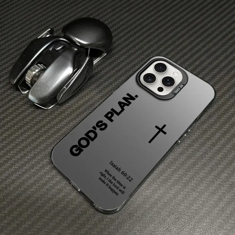 Gradient Color God's Plan Cross Phone Case with Isaiah Bible Verse & Faith God's Gift Design, Durable Silicone Shockproof Protection Cover, Mobile Phone Accessories Casing for iPhone 17 Air,16,15,14,13,12,11,XR,XS