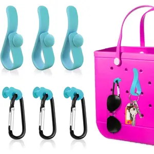 6Pcs Accessories Inserts Hooks for Bogg Bag, Carabiner Keychain, Key Holder Charms, Compatible with Small & Large Bogg Bags, Beach Bag Organizer